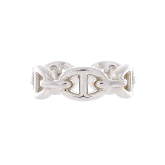 Hermes Small Chaine d'Ancre Enchainee Ring Sterling Silver